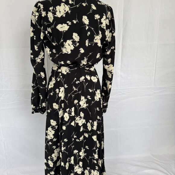Aakaa Floral Print Long Sleeve Extra Long Wrap Maxi Dress Small - 0302 - Picture 5 of 6